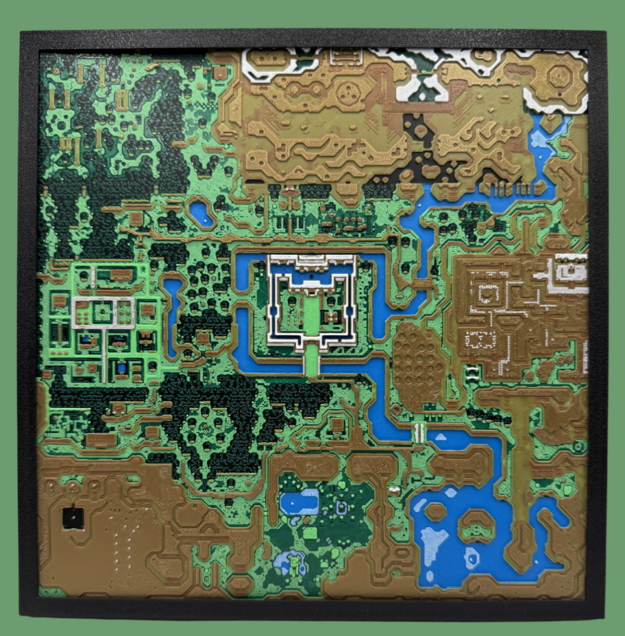 Panneau artistique 3D multicouche – Carte lumineuse A Link to the Past – The Legend of Zelda