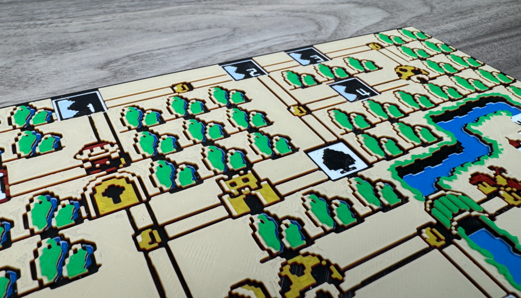 Layered 3D Panel Art Picture - Fan Art Super Mario 3 World 1 Map