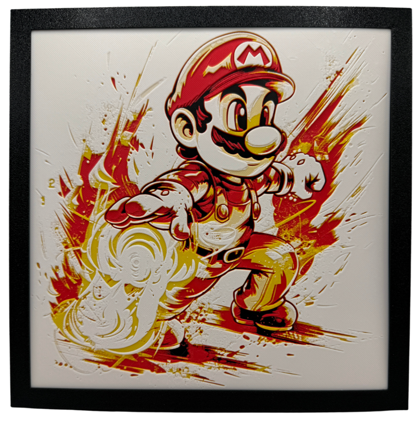 Panneau d'art 3D en couches - Super Mario Fire Power