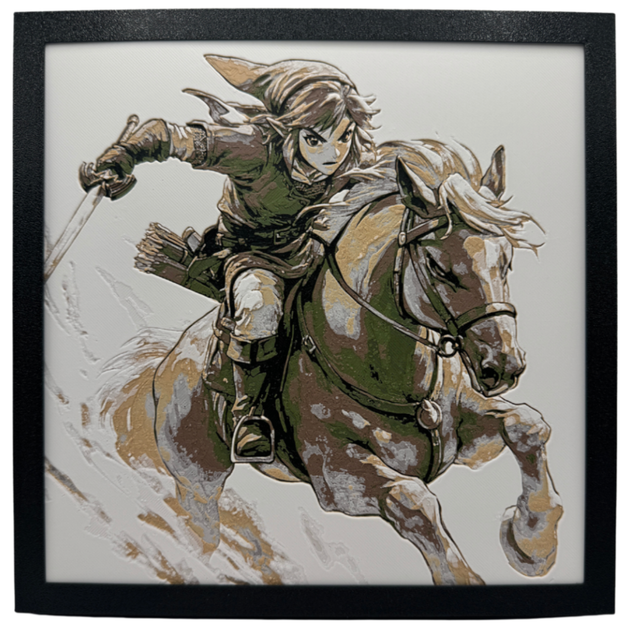Panneau d'art 3D en couches - Lien à cheval