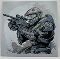 Tableau d'art 3D en couches - Master Chief - Halo