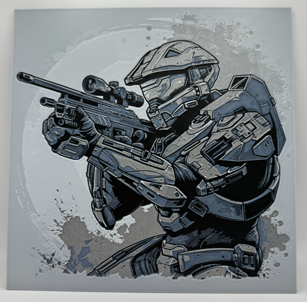 Tableau d'art 3D en couches - Master Chief - Halo