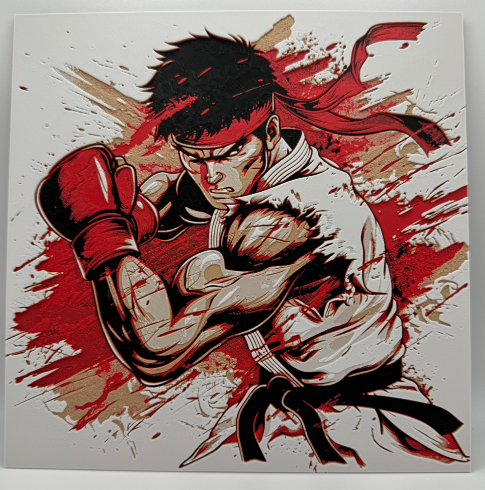 Panneau d'art 3D en couches - Ryu - Street Fighter