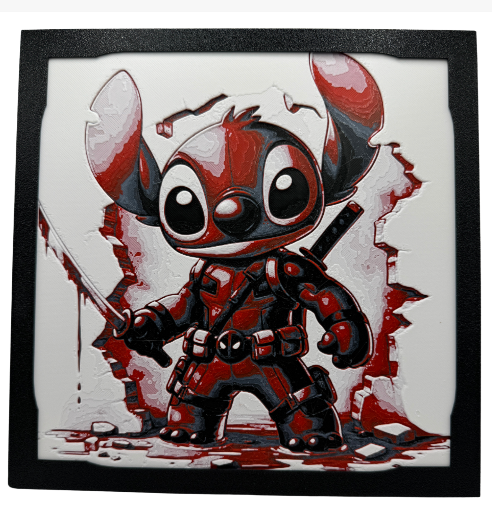Tableau d'art 3D en couches - Œuvre de Stitch