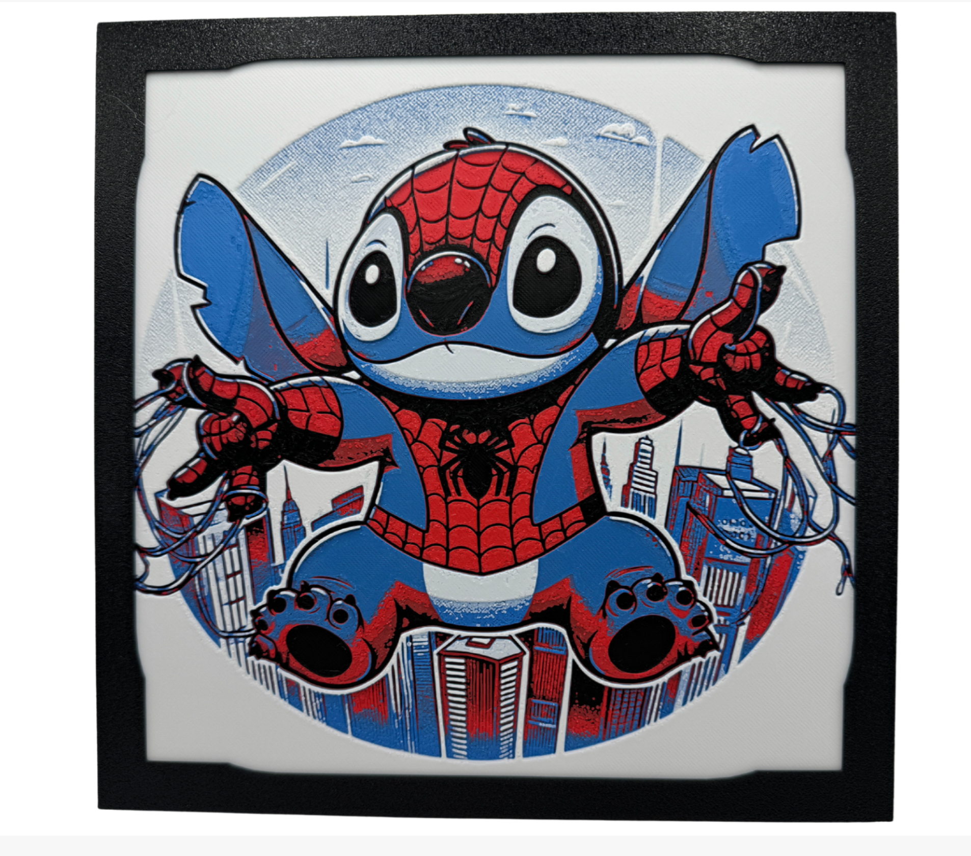 Tableau d'art 3D en couches - Œuvre de Stitch
