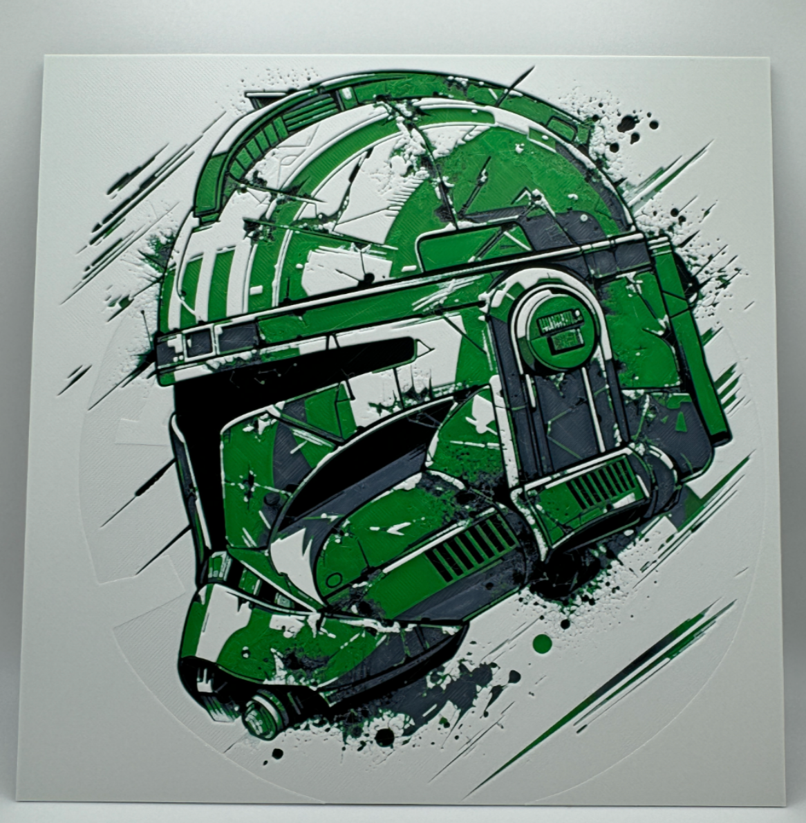 Layered 3D Panel Art Picture - Green Leader Clone trooper