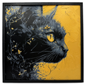 Tableau en 3D multicouche - Chat noir