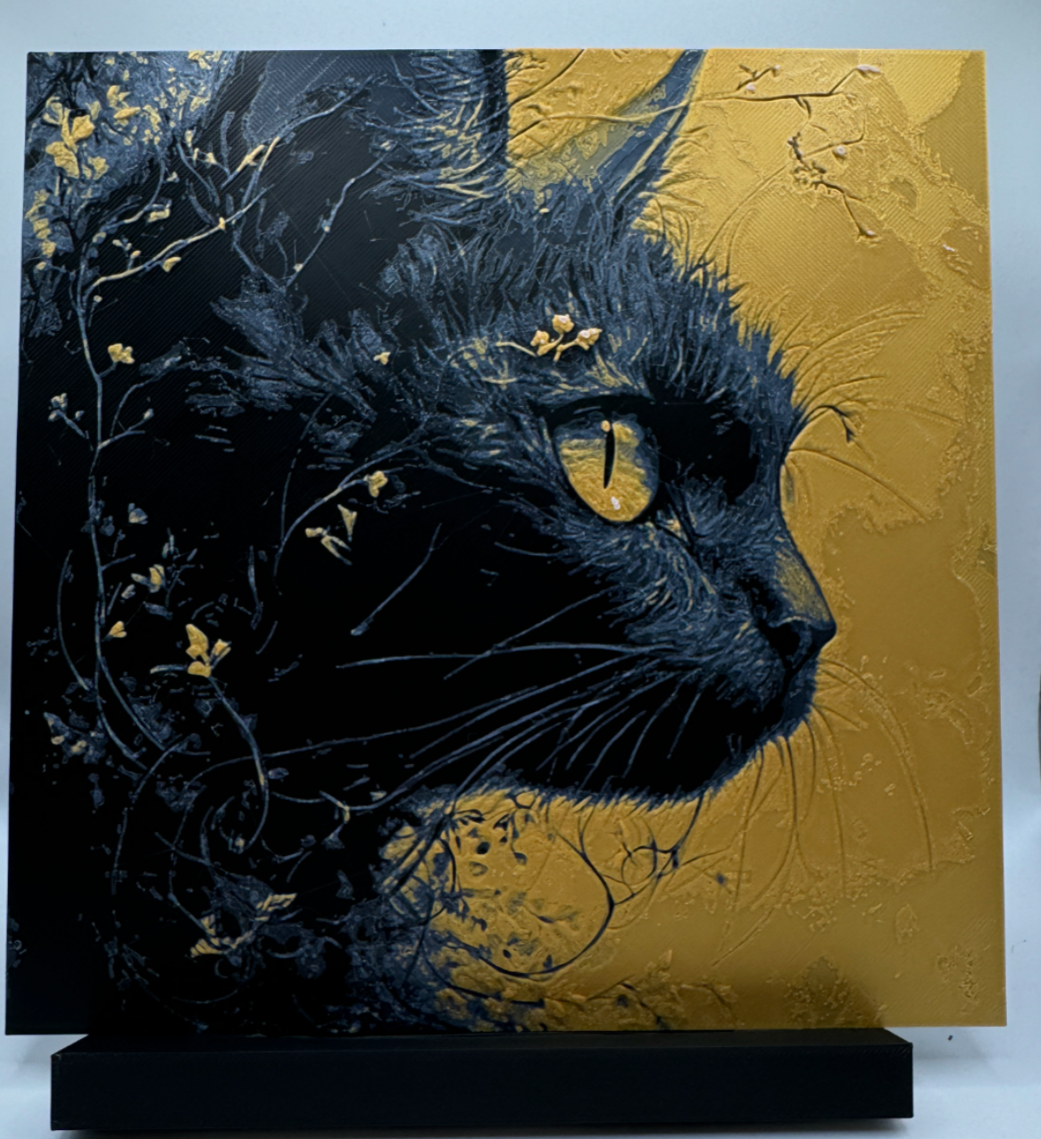 Tableau en 3D multicouche - Chat noir