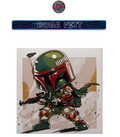 Layered 3D Art Panel - Boba Fett Hueforge, 3D printed layered artwork panel, front view