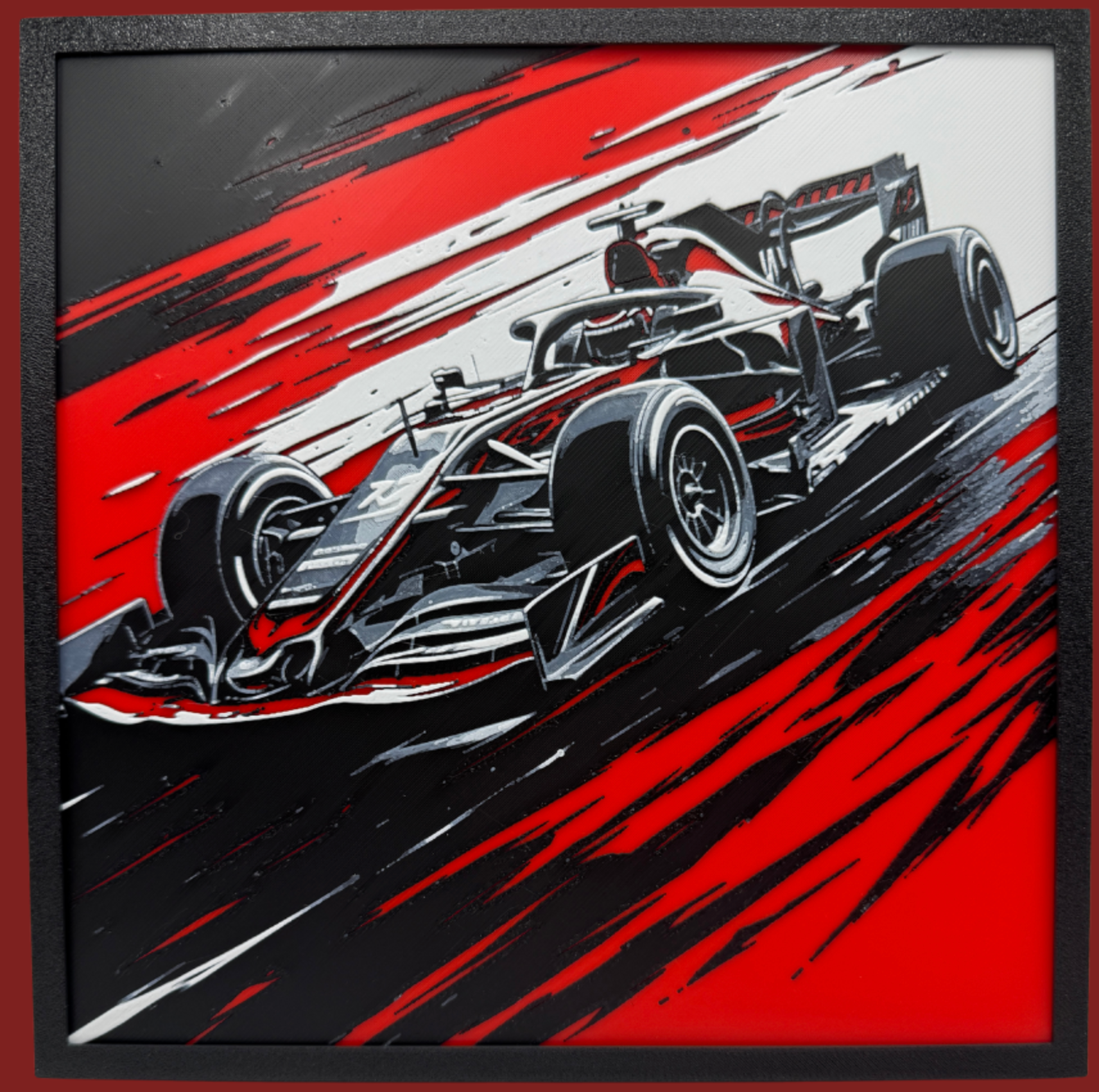 Panneau d'art 3D multicouche - Formule 1 - Ferrari