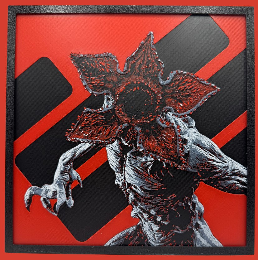 Panneau d'art 3D multicouche - Demogorgon - Stranger Things