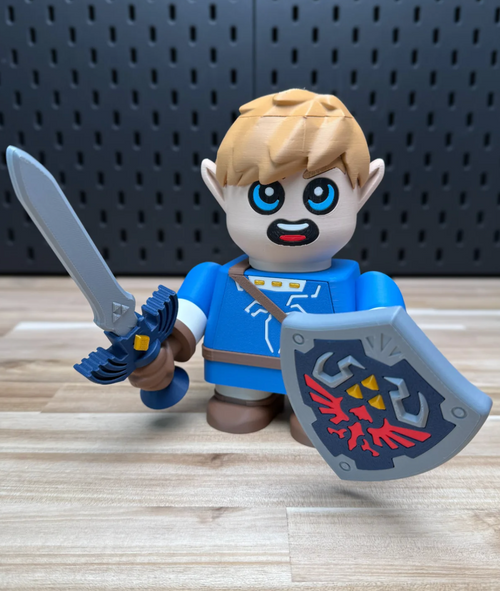 Chunky Link from BotW Model Kit 3D printed model kit, front view
