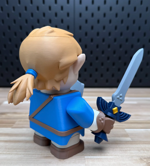 Chunky Link from BotW Model Kit 3D printed model kit, alternate angle