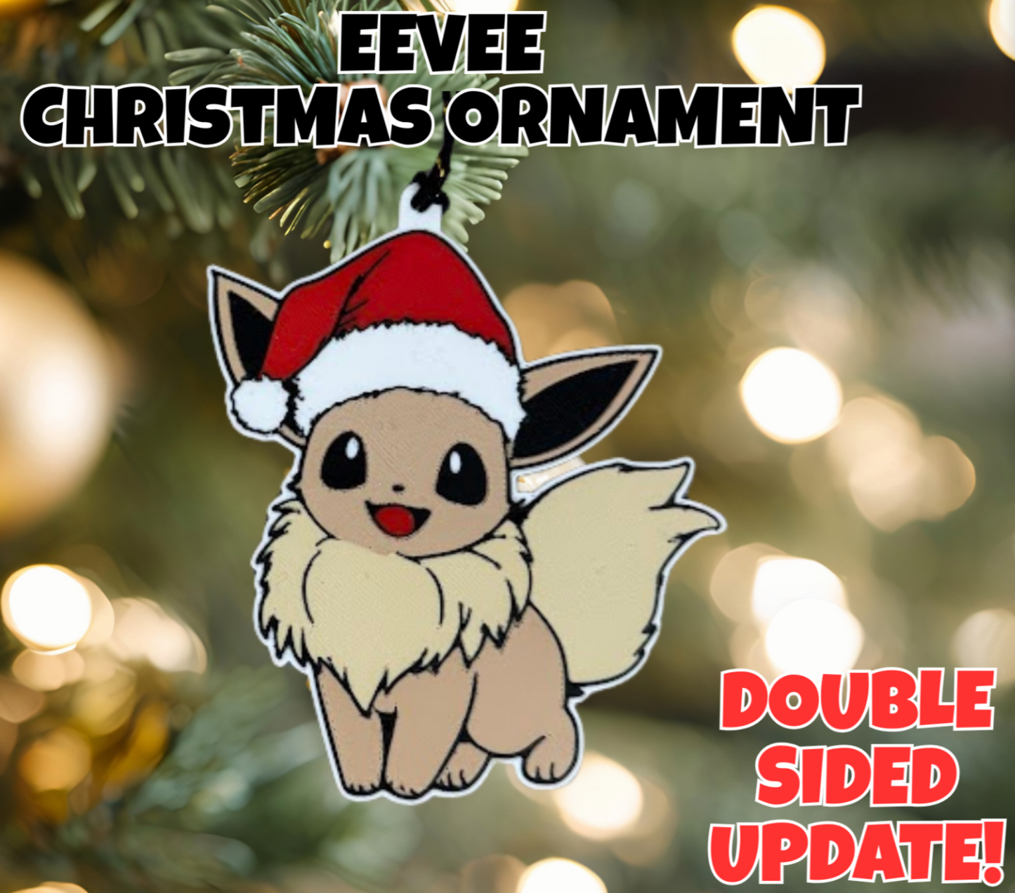 3D Printed Christmas Tree Ornament – Festive Hueforge Style Decoration / Keyring