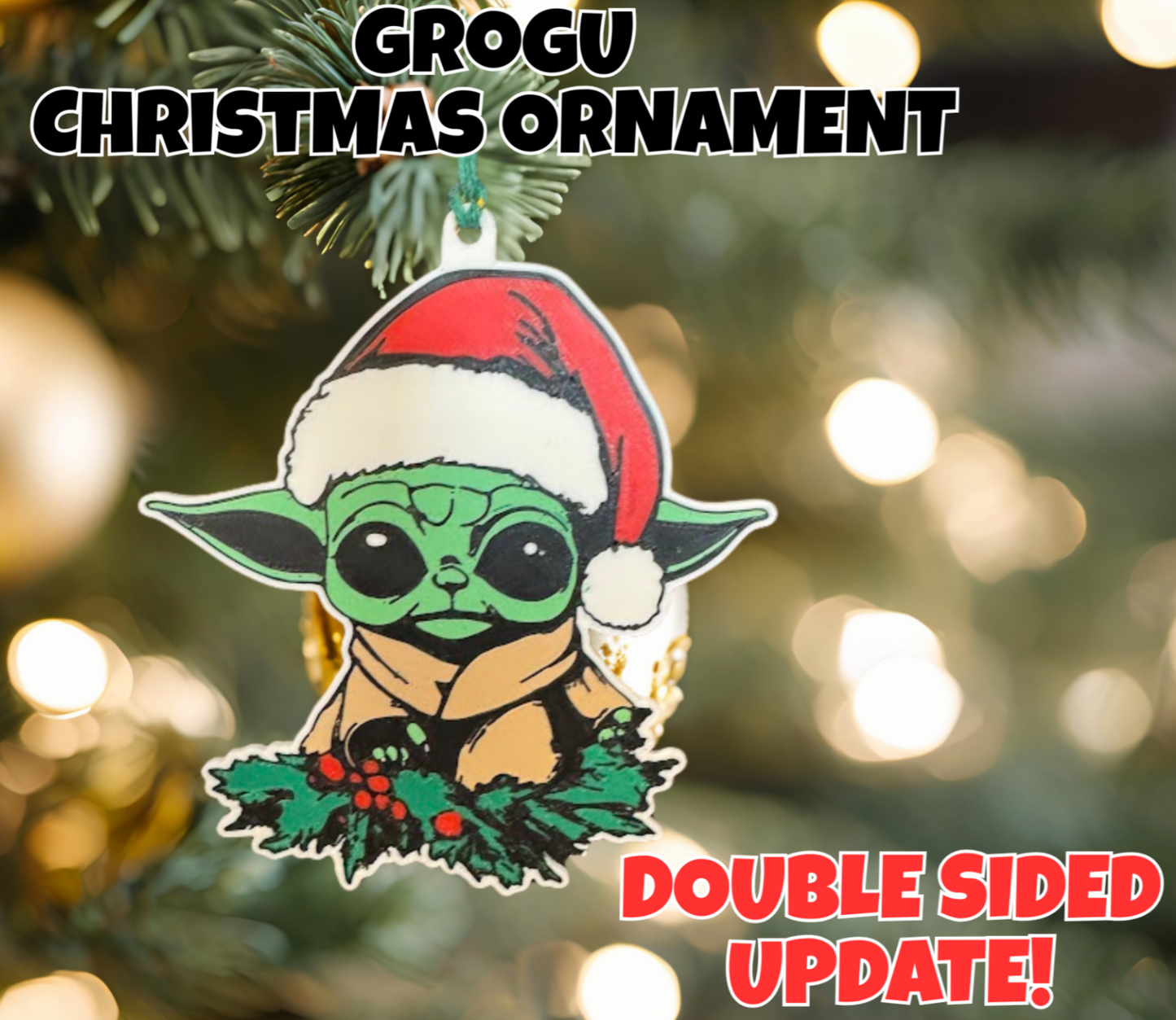 3D Printed Christmas Tree Ornament – Festive Hueforge Style Decoration / Keyring