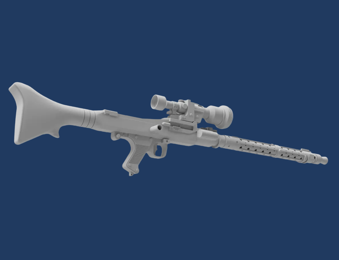 3D-printed model of a DLT-19x Blaster Rifle