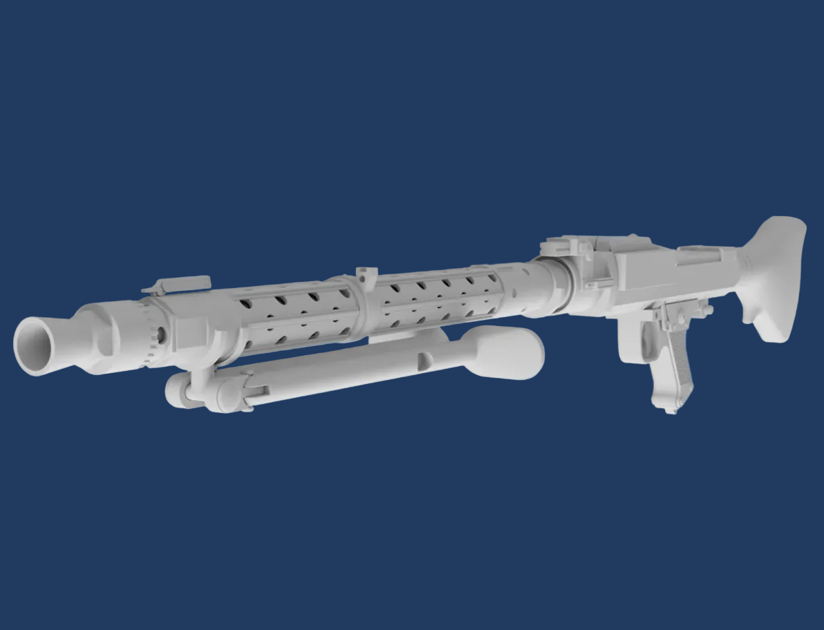 DLT-19 Blaster model of a blaster on a blue background.