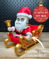 Santa's Sleigh and Santa Chunky Christmas Kit 3D printed model kit, front view