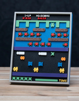 Frogger retro arcade game 3D printed picture frame kit, assembled