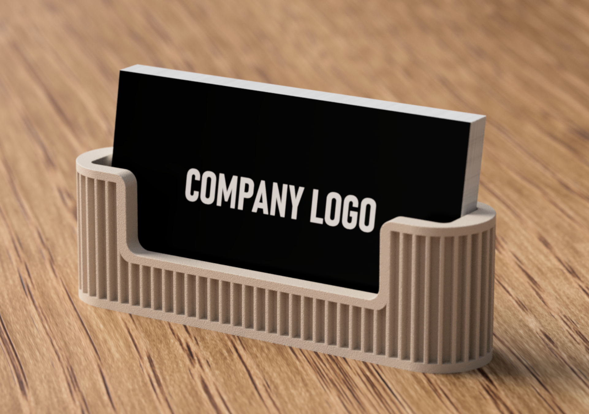 Japandi Business Card Holder – Minimalist 3D Printed Desk Organiser | UK Made