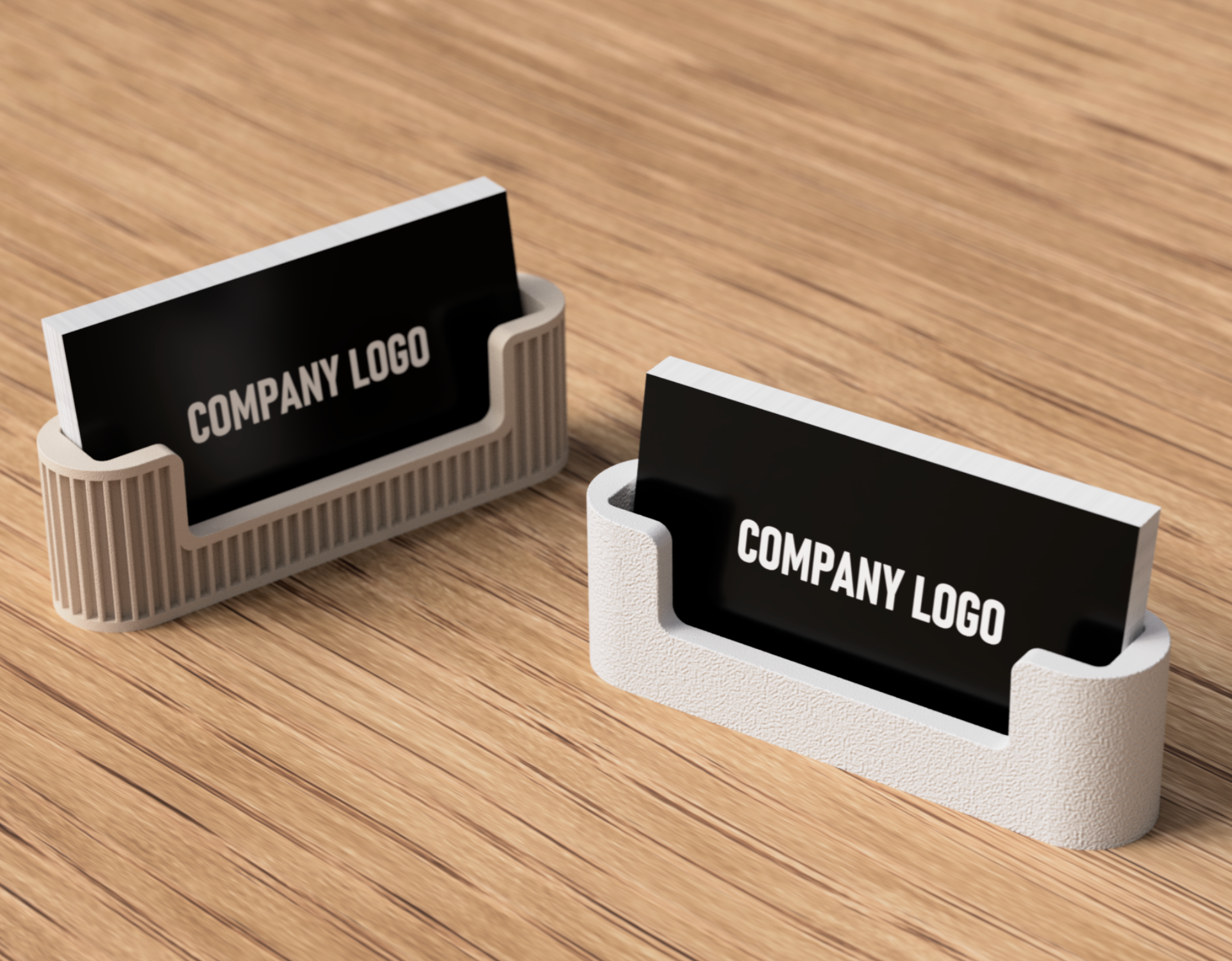 Japandi Business Card Holder – Minimalist 3D Printed Desk Organiser | UK Made