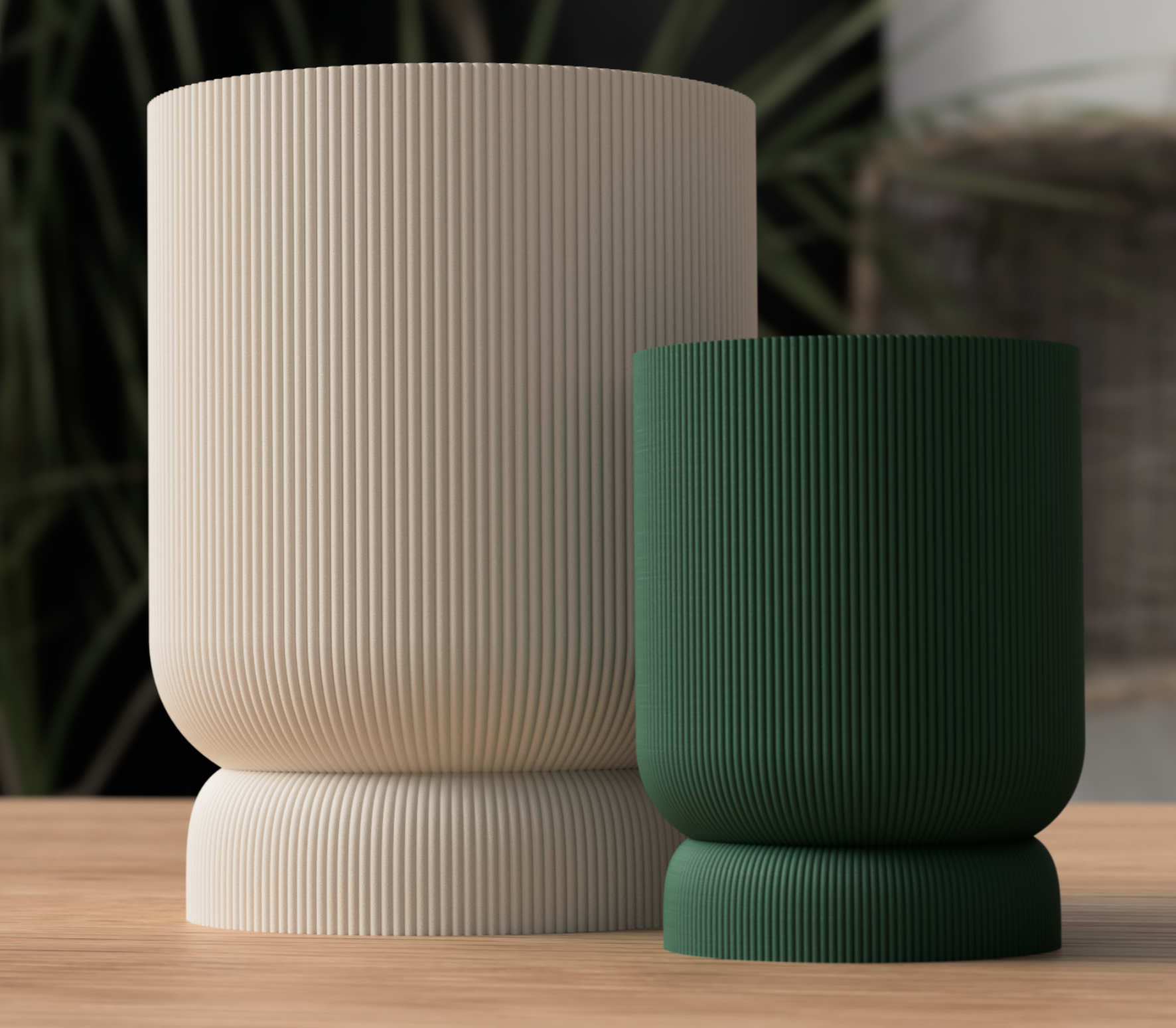 Modern planter with drip tray