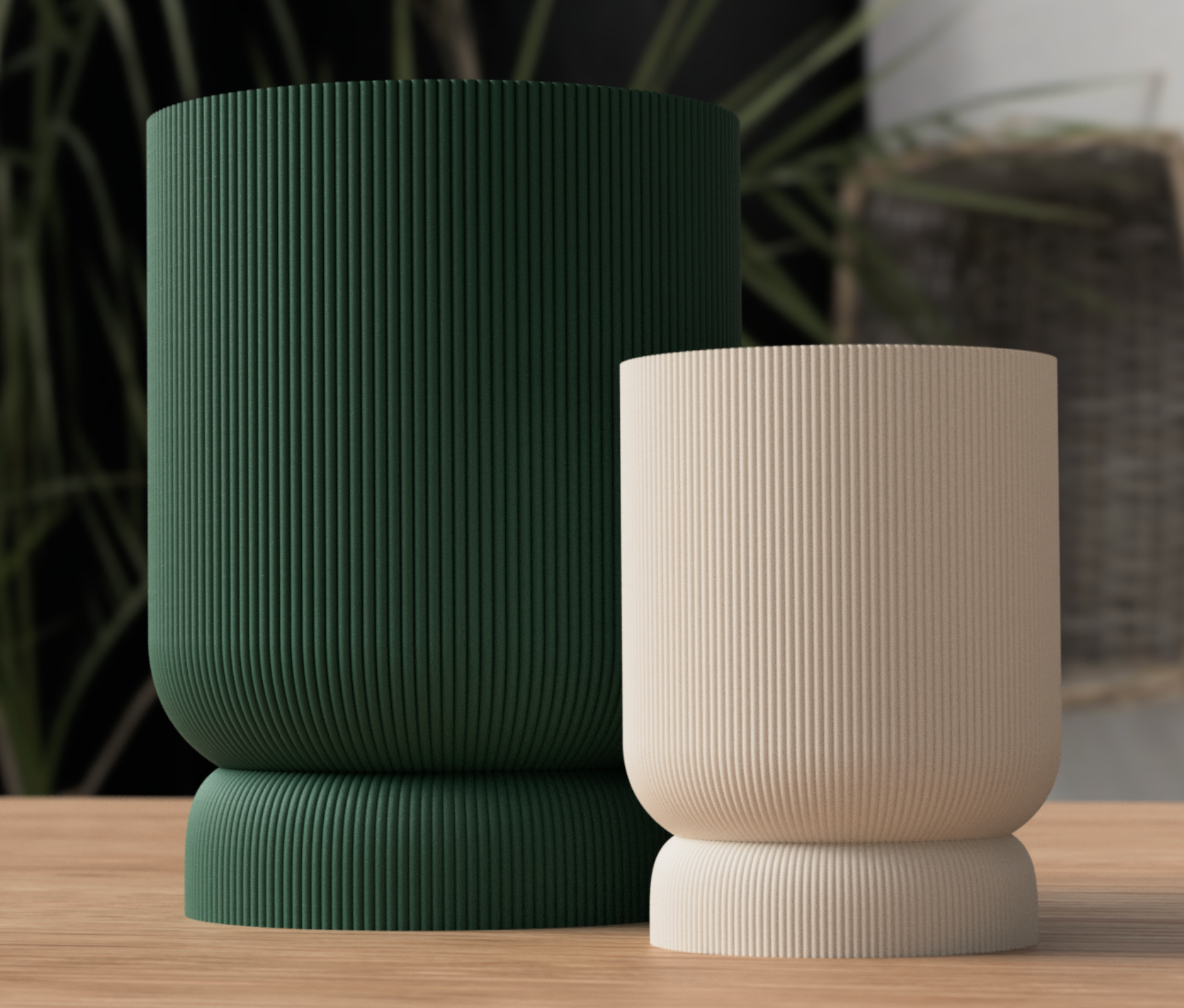 Modern planter with drip tray