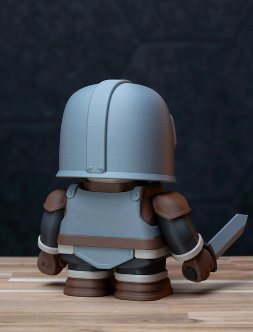 Chunky Initiate Knight Model Kit 3D printed model kit, alternate angle