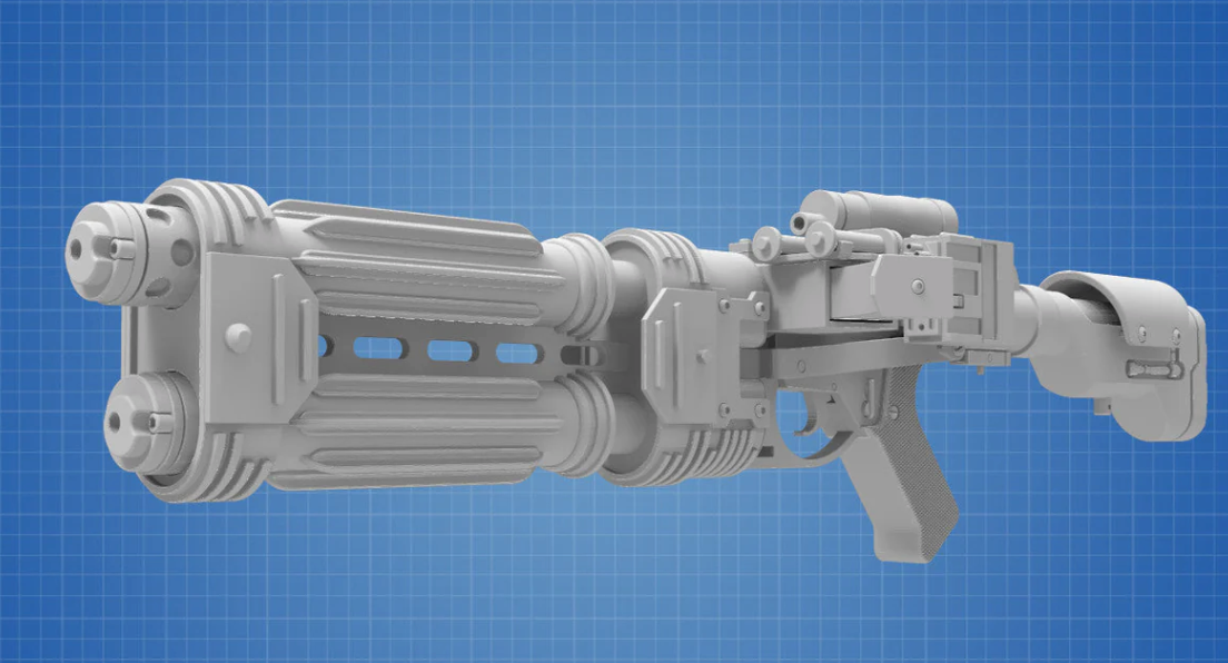 E-22 Dual-Barrel Blaster Rifle – Star Wars 3D Printed Model Kit
