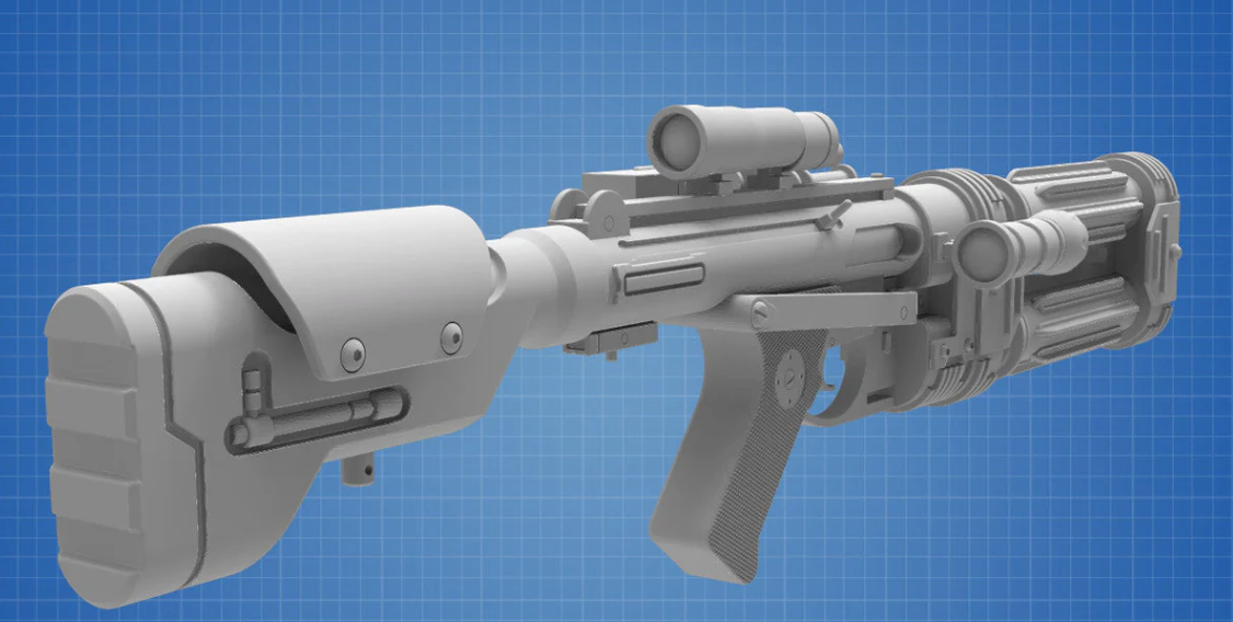 E-22 Dual-Barrel Blaster Rifle – Star Wars 3D Printed Model Kit