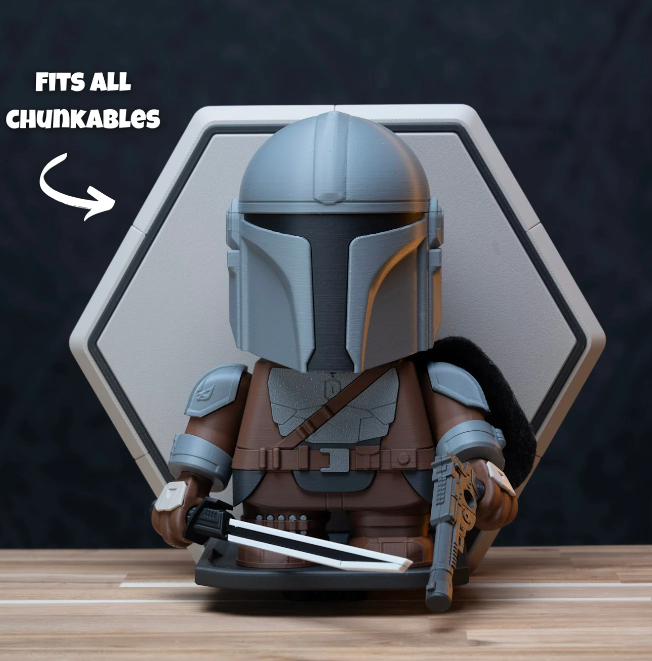 Modular Wall Display Kit – 3D Printed Figure, Helmet & Collectible Mount