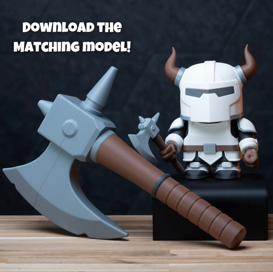 Crafter Knight's Axe — Full-Scale 3D Printed Display Prop