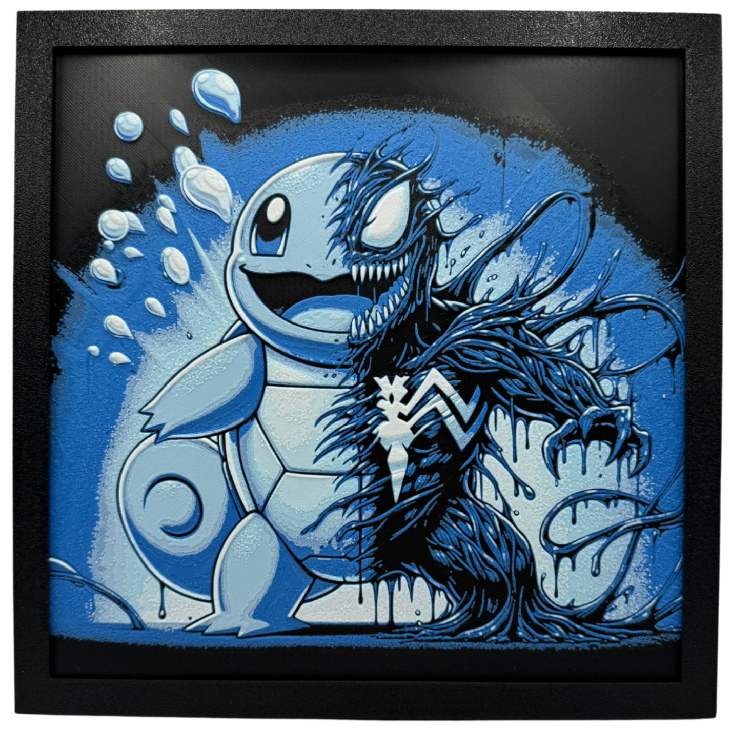 Venomized Squirtle – Pokémon x Marvel - Layered 3D Art Panel