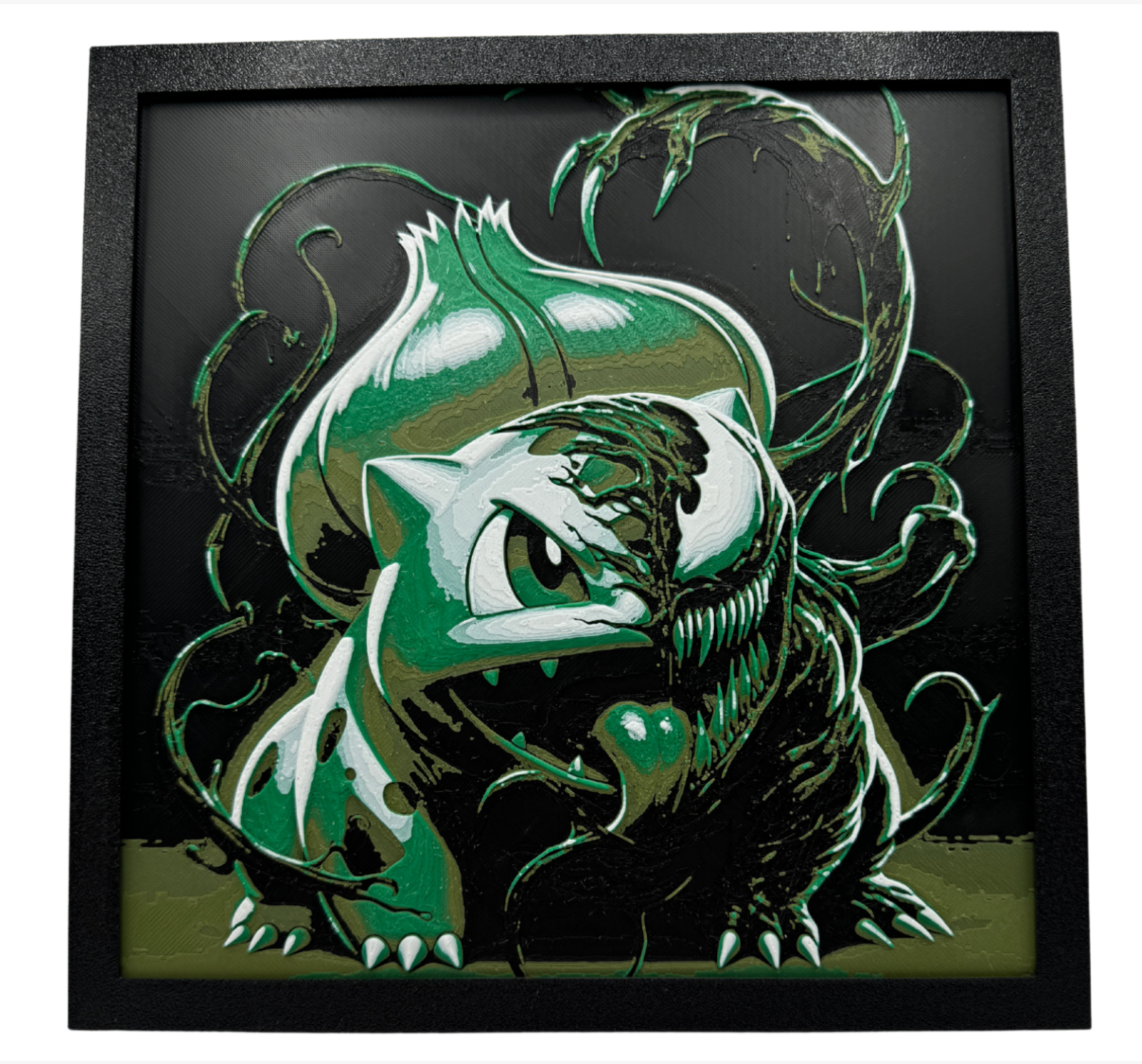 Layered 3d Art Panel  - Venomised Bulbasaur