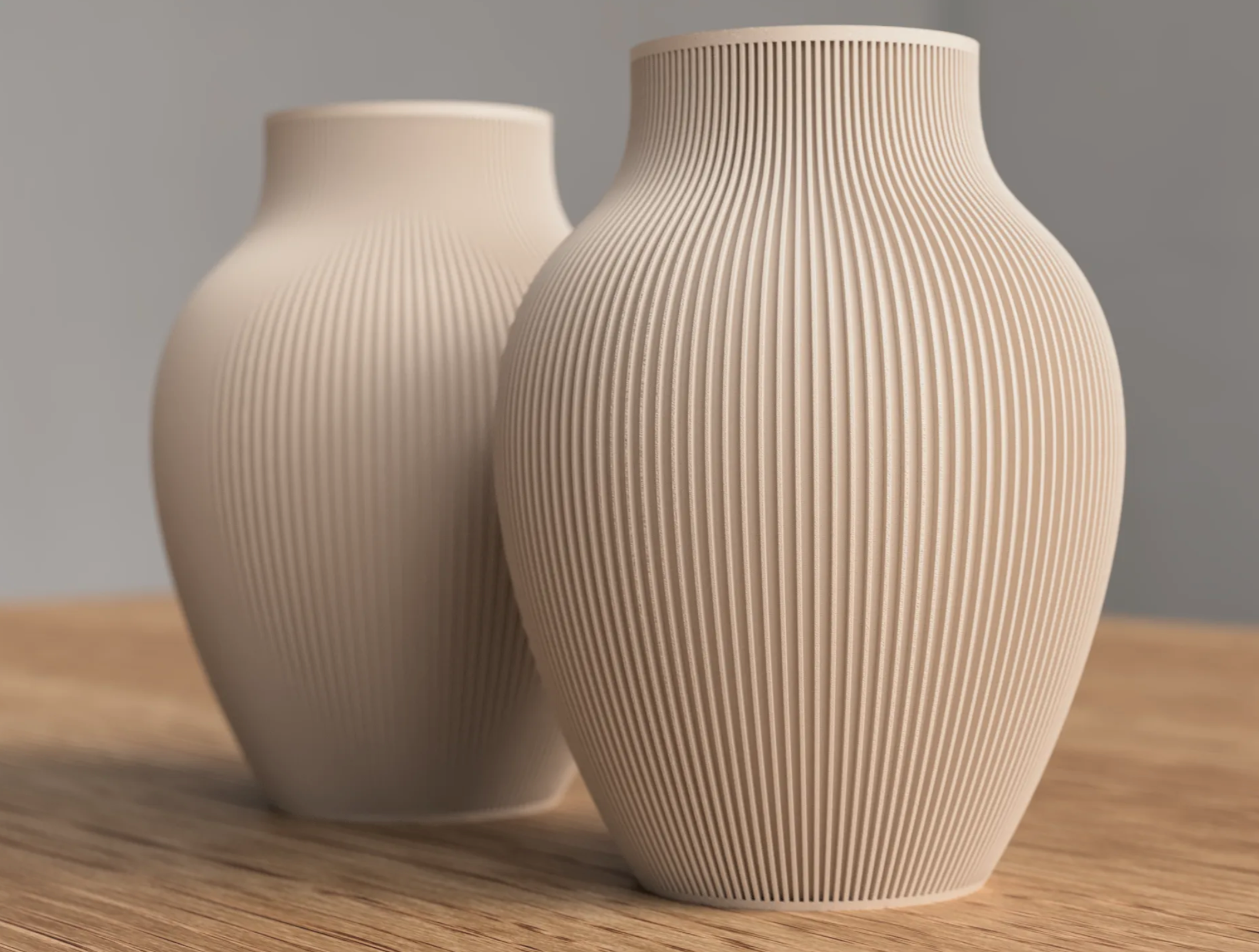 Tayo Vase – Ribbed Urn Shape | Japandi Shelf Décor | 3D Printed | UK Made