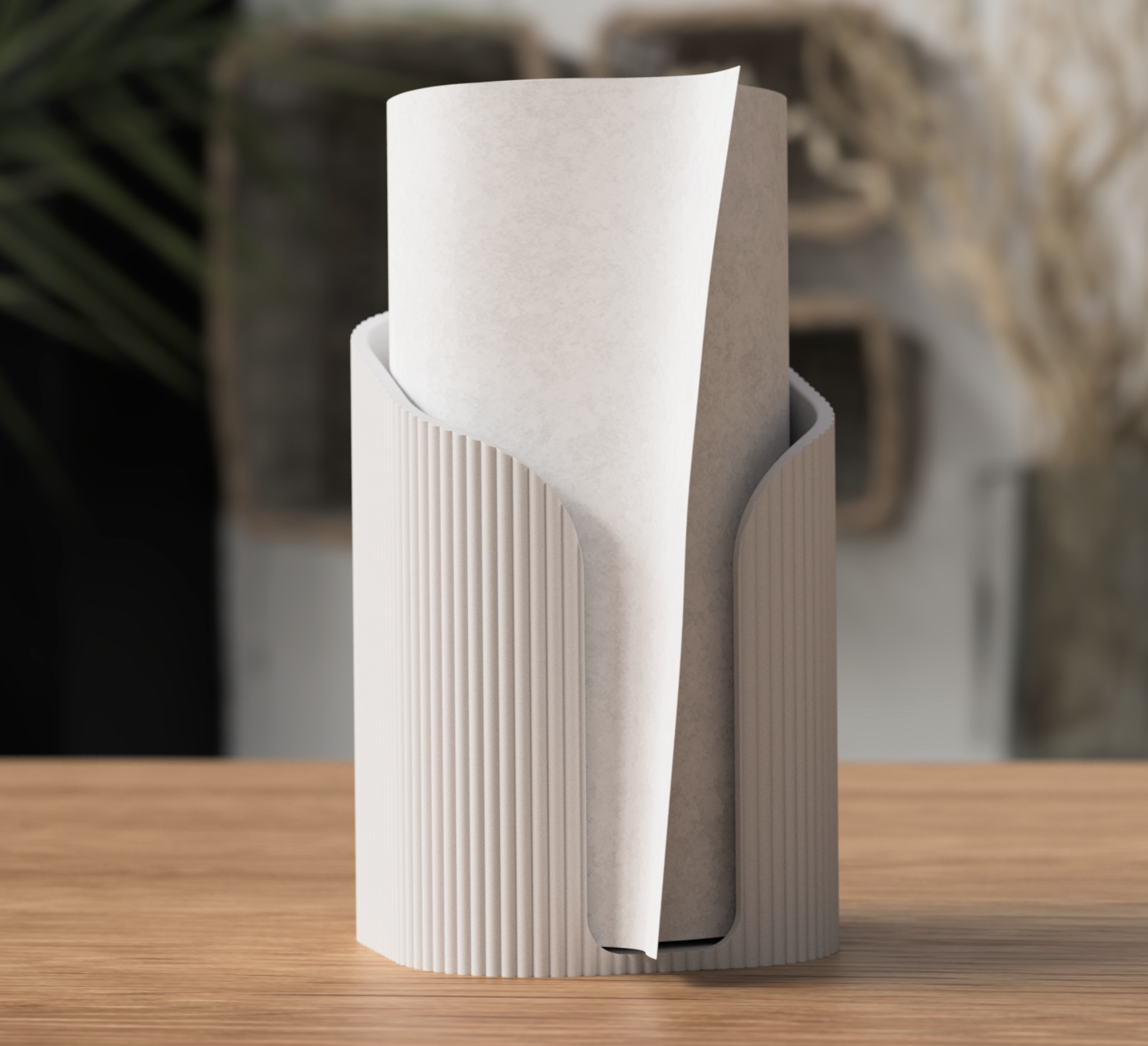 Japandi Paper Towel Holder – Freestanding 3D Printed Kitchen Stand | UK Made