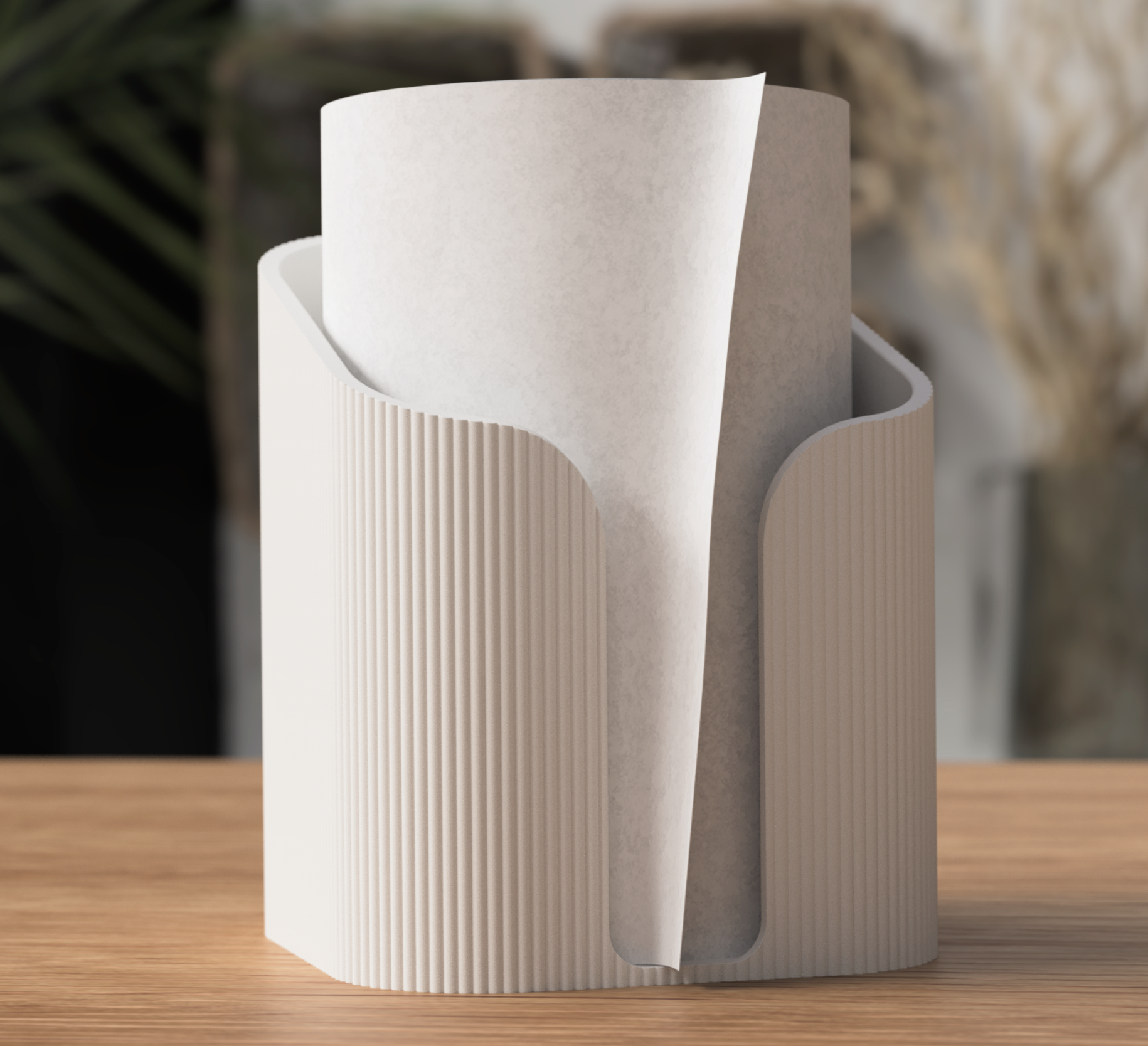 Japandi Paper Towel Holder – Freestanding 3D Printed Kitchen Stand | UK Made