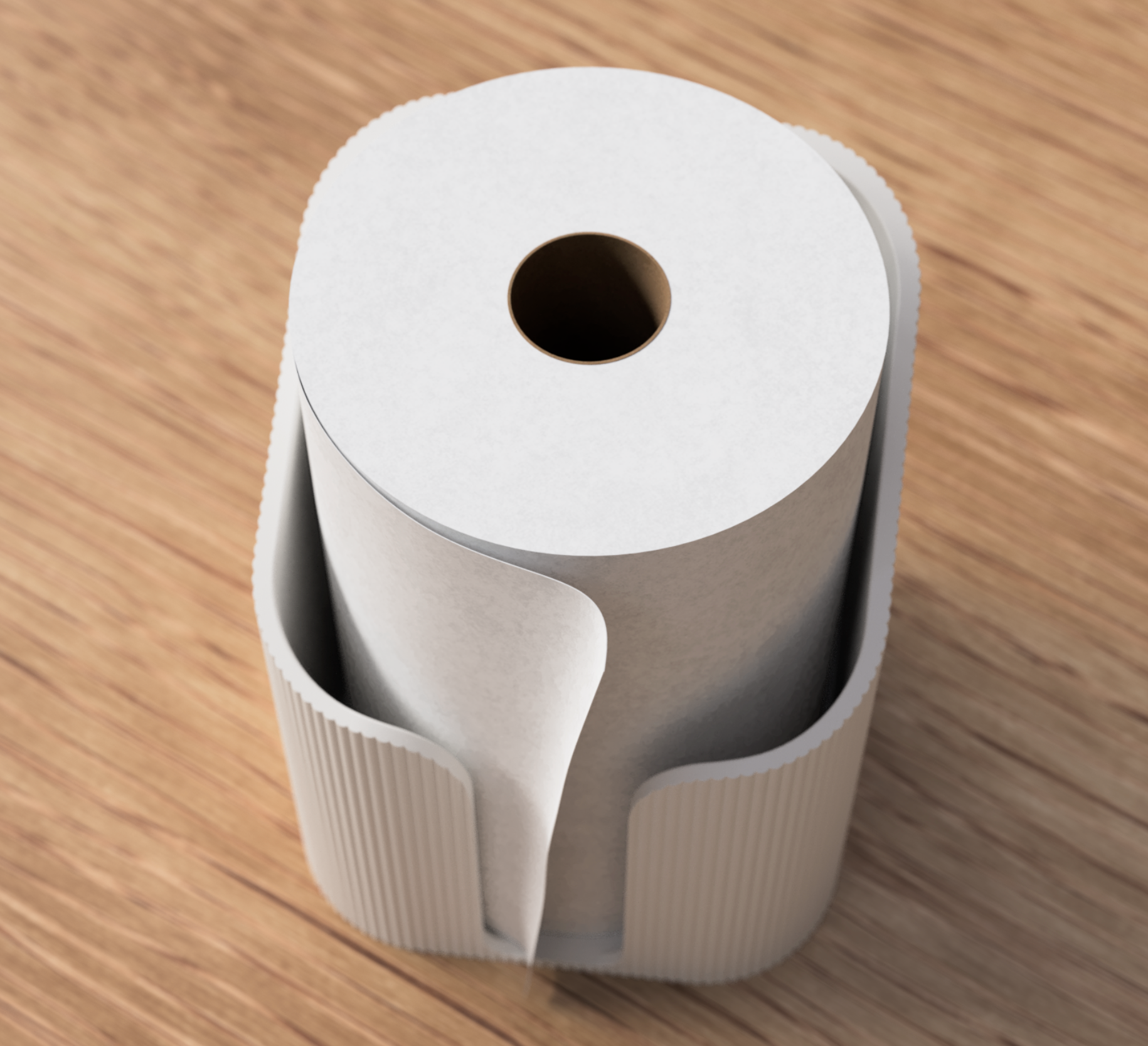 Japandi Paper Towel Holder – Freestanding 3D Printed Kitchen Stand | UK Made