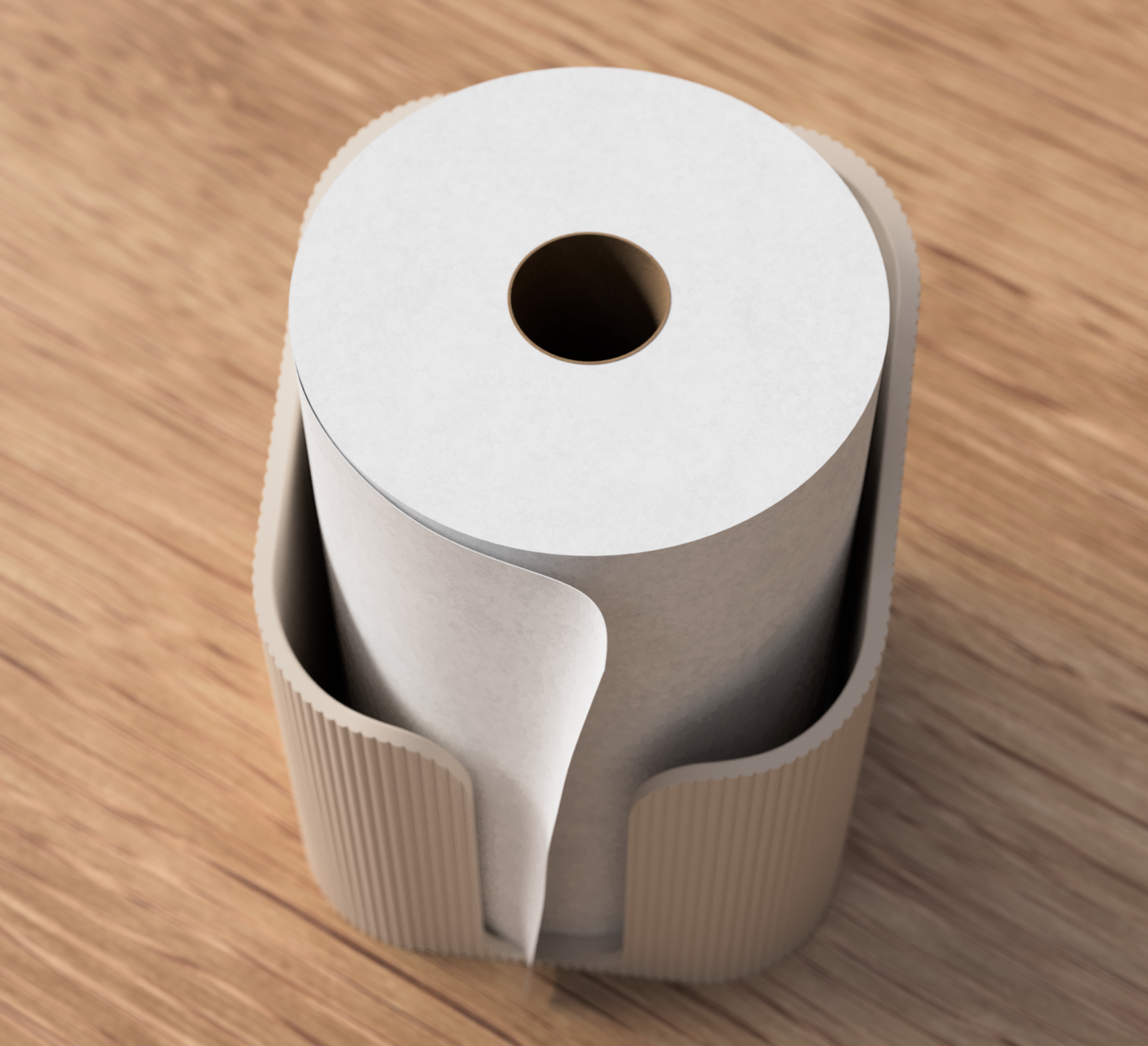 Japandi Paper Towel Holder – Freestanding 3D Printed Kitchen Stand | UK Made