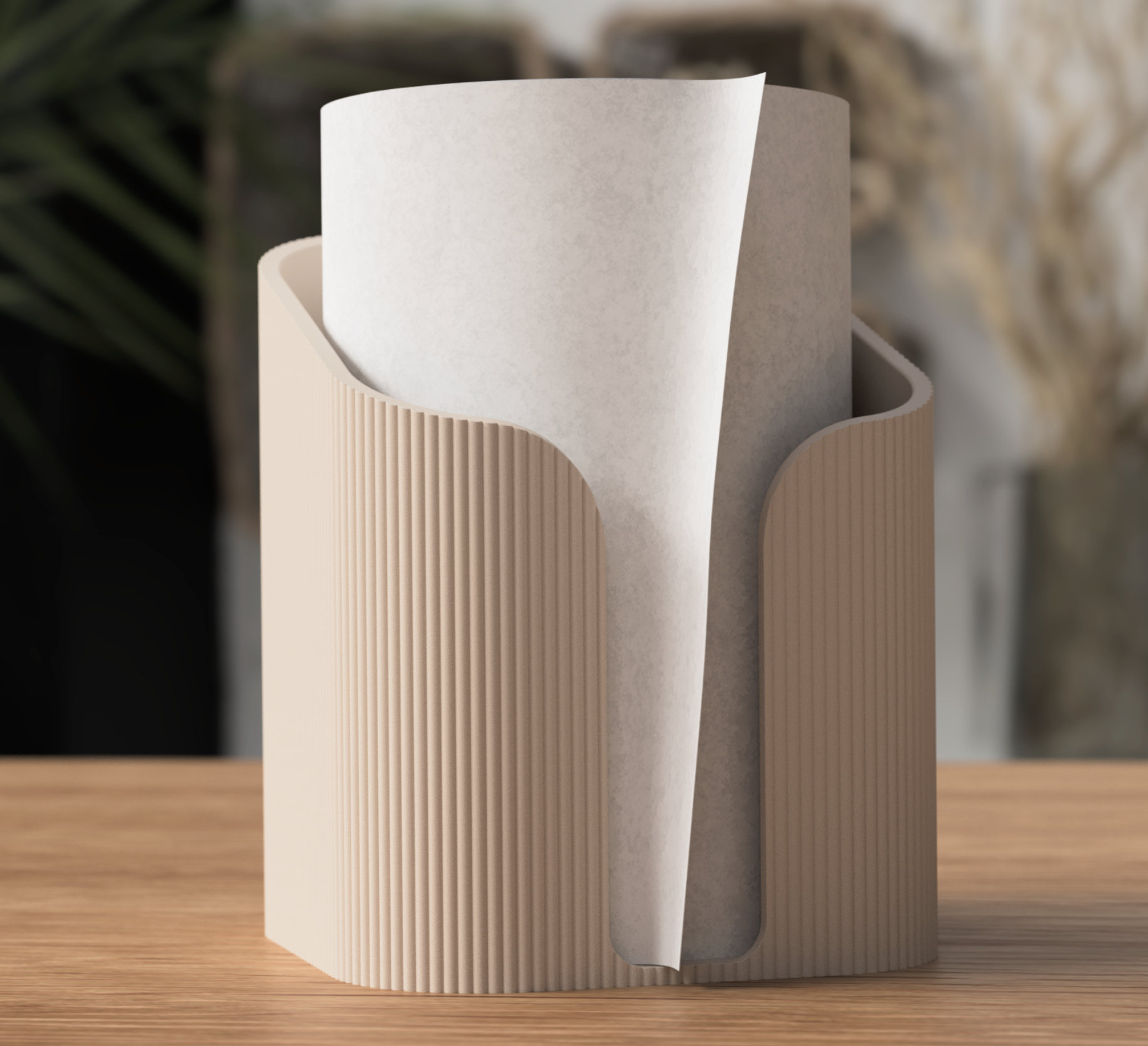 Japandi Paper Towel Holder – Freestanding 3D Printed Kitchen Stand | UK Made
