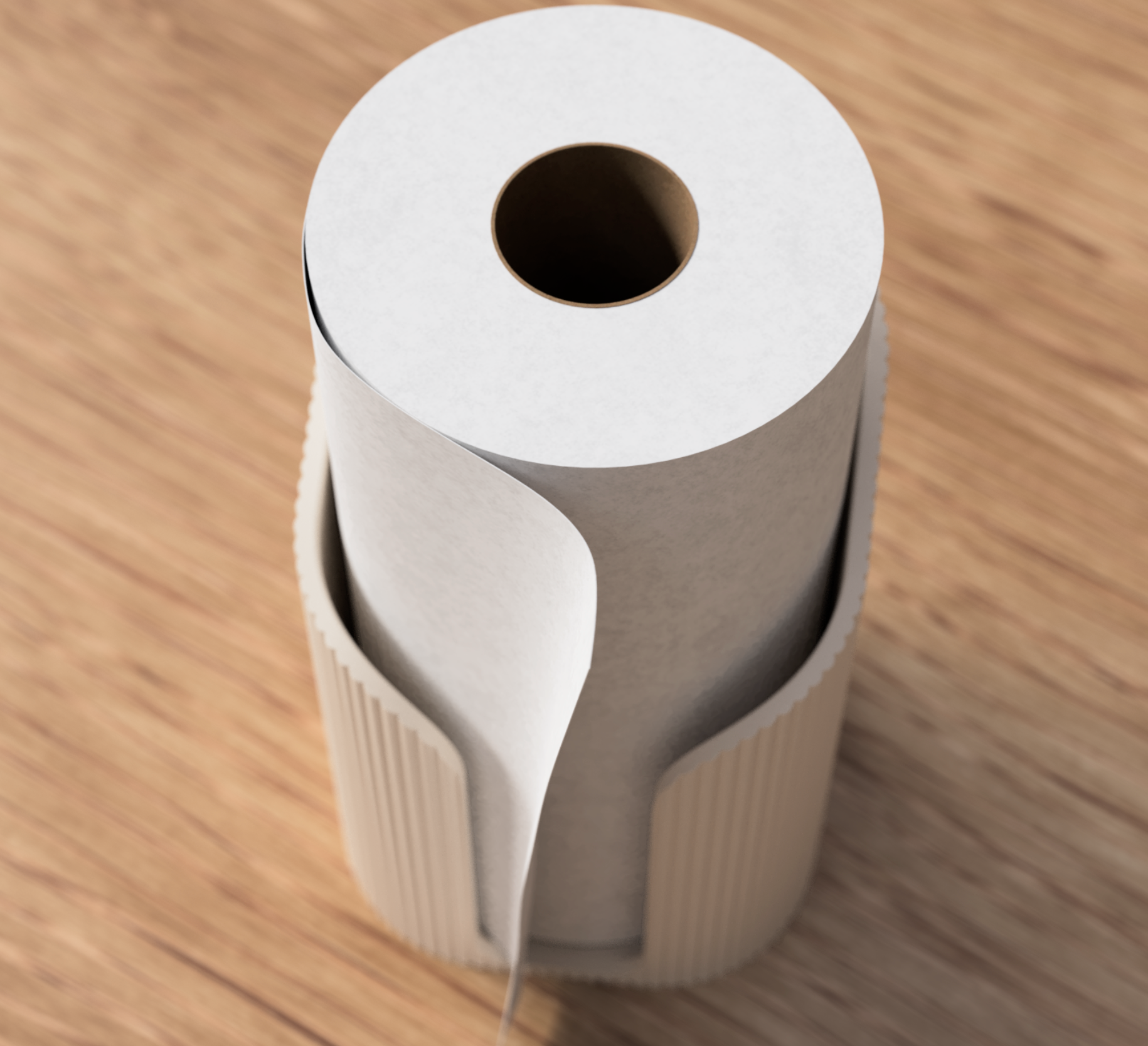 Japandi Paper Towel Holder – Freestanding 3D Printed Kitchen Stand | UK Made