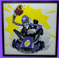 Panneau d'art 3D en couches - Waluigi - Mario Kart