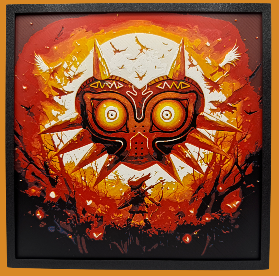 Panneau d'art 3D en couches - Majora's Mask