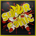 Panneau d'art 3D en couches - Super Sonic le hérisson