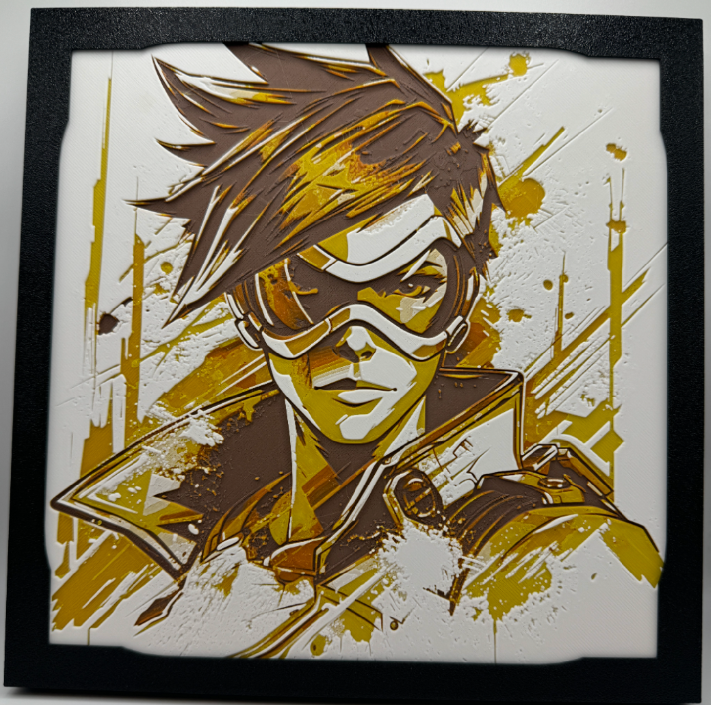 Panneau d'art 3D en couches - Overwatch Tracer