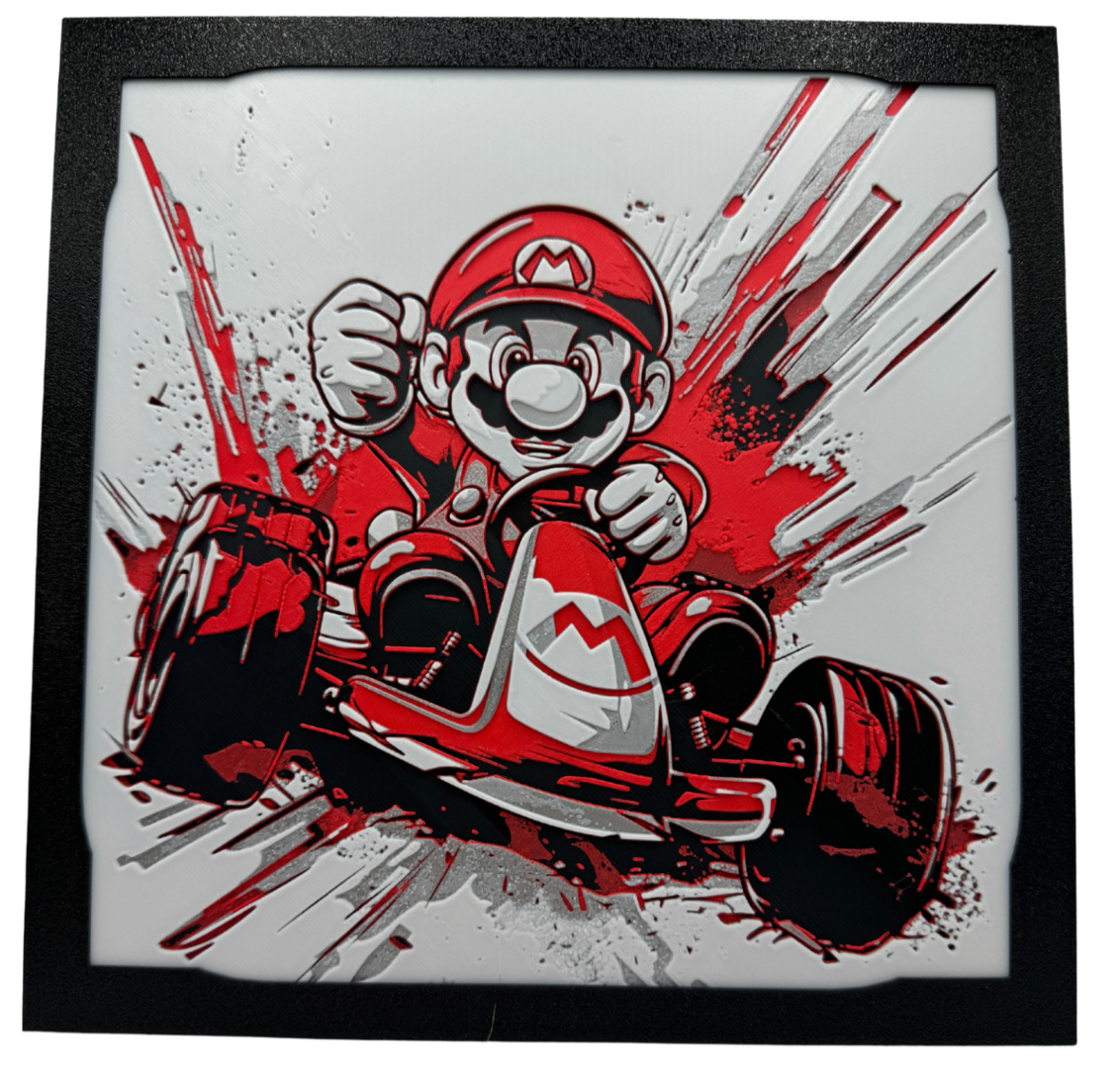 Panneau d'art 3D multicouche - Mario Kart