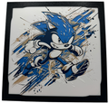 Panneau d'art 3D en couches - Sonic le hérisson