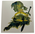 Panneau d'art 3D multicouche – Silhouette de Link – The Legend of Zelda