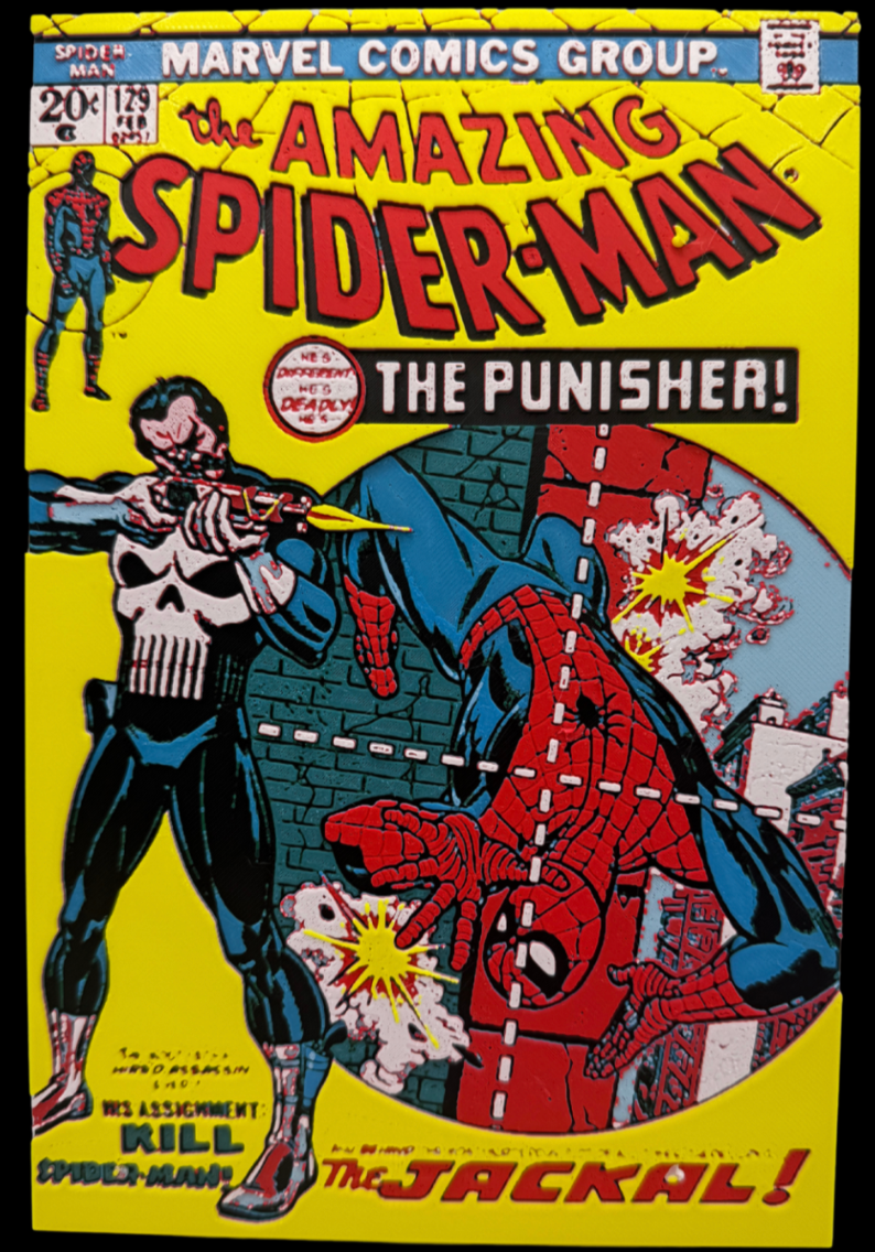 Comic book cover featuring Spider-Man and The Punisher with Marvel Comics Group logo.