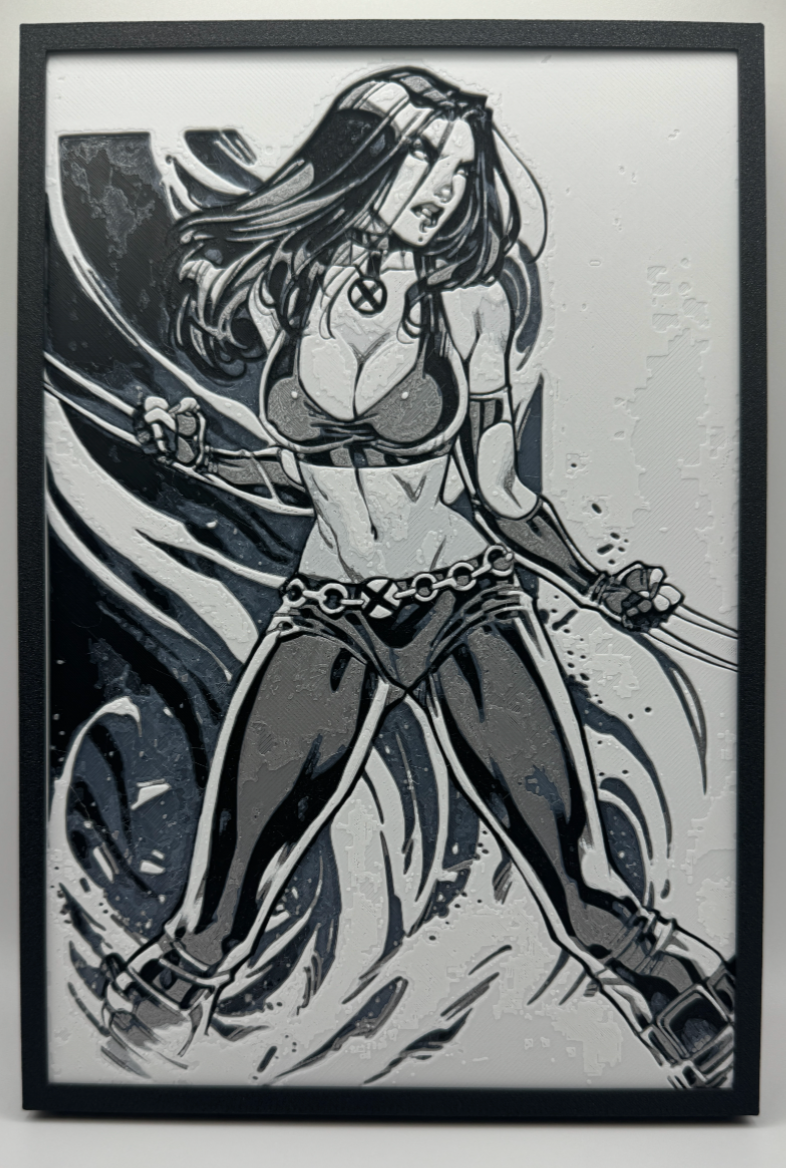Layered 3d Art - Comic Character - X-23 aka Laura Kinney (100 x 200)